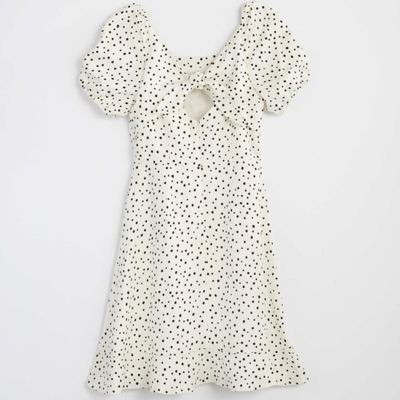 NEW LOFT Petite Dotted Tie Dress A-Line 4 - Picture 2 of 4